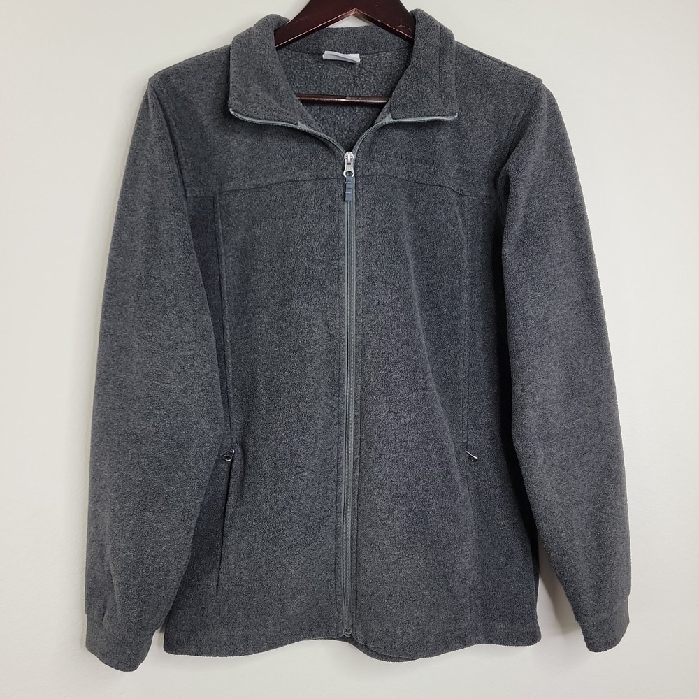 Columbia Kids XL‎ Fleece Jacket Gray Full Zip Mock Neck Outdoor Youth 16